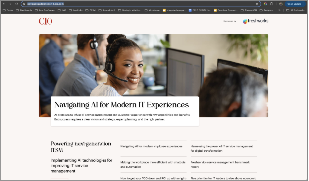 CIO.com content hub sponsored by Freshworks